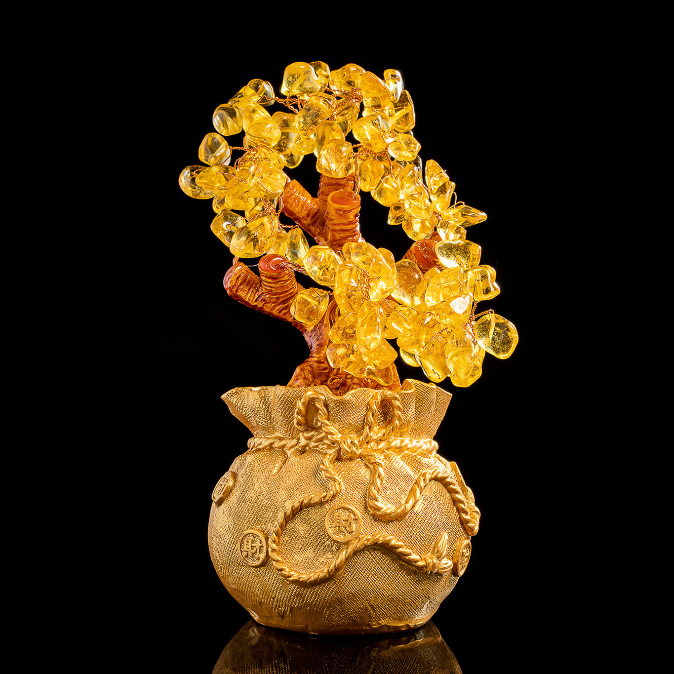 Citrine Money Tree for Prosperity -  Feng Shui Gemstone Ornament