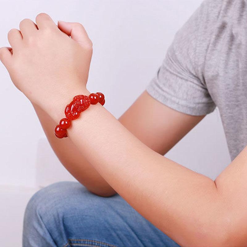 Red Agate Pixiu Bracelet - Preserve Wealth